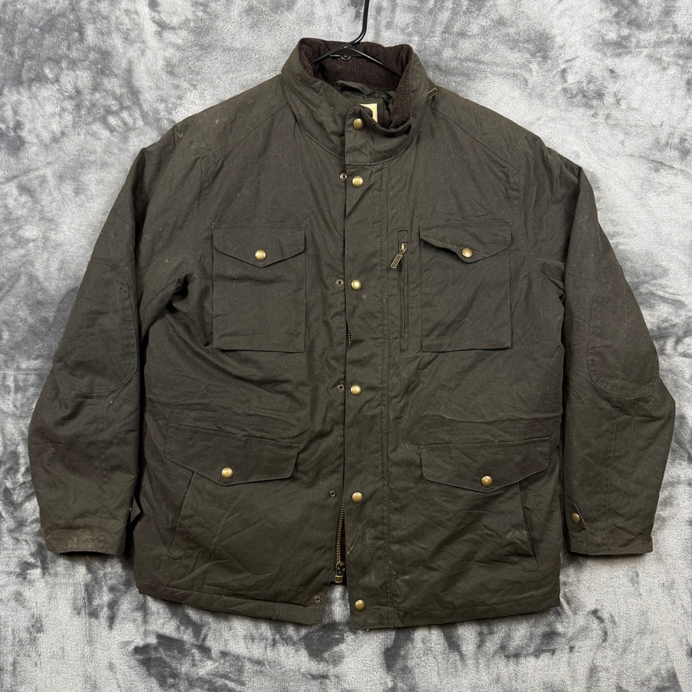 Outdoor Life Field Jacket Mens Medium Brown Slim Fit Quilted Utility Coat